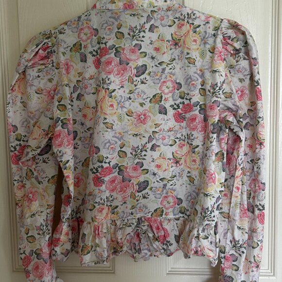Laura Ashley x BATSHEVA Grace Blouse,  cotton button-down, prairie core, floral - Picture 3 of 7